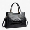 Glossy Croc-Effect Statement Handbag in Five Colours