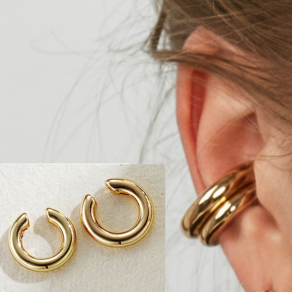 Asymmetric Double-Circle Ear Clips