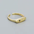 Vintage-Style Celestial Blue Star Gold-Plated Ring