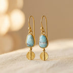 Vintage-Style Copper-Tone Turquoise Roman Art Drop Earrings