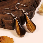 Water Drop Stone Earrings in Tiger's Eye or Quartz