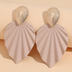 Vintage-Style Leaf Geometric Earrings