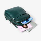 Rich Green Italian Leather Luxury City Backpack
