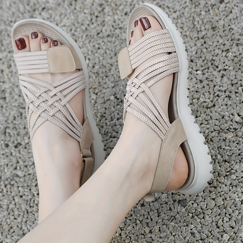 Woven Strappy Flat Sandals