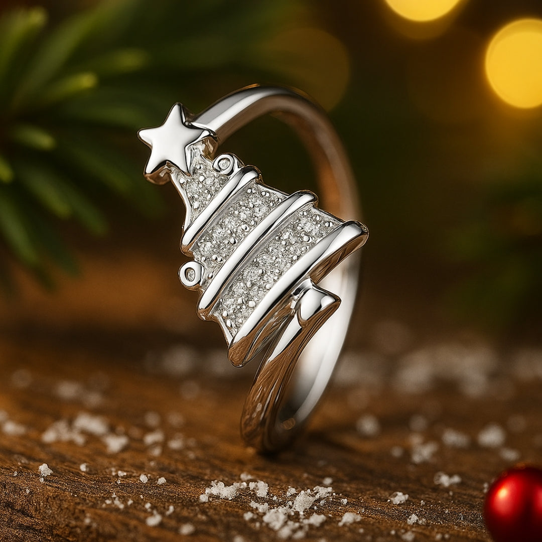 Twisted Evergreen Silver-Tone Ring