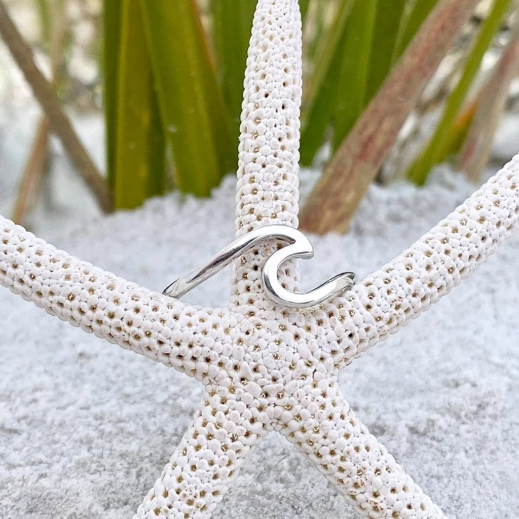 Silver-Tone Sea Wave Ring