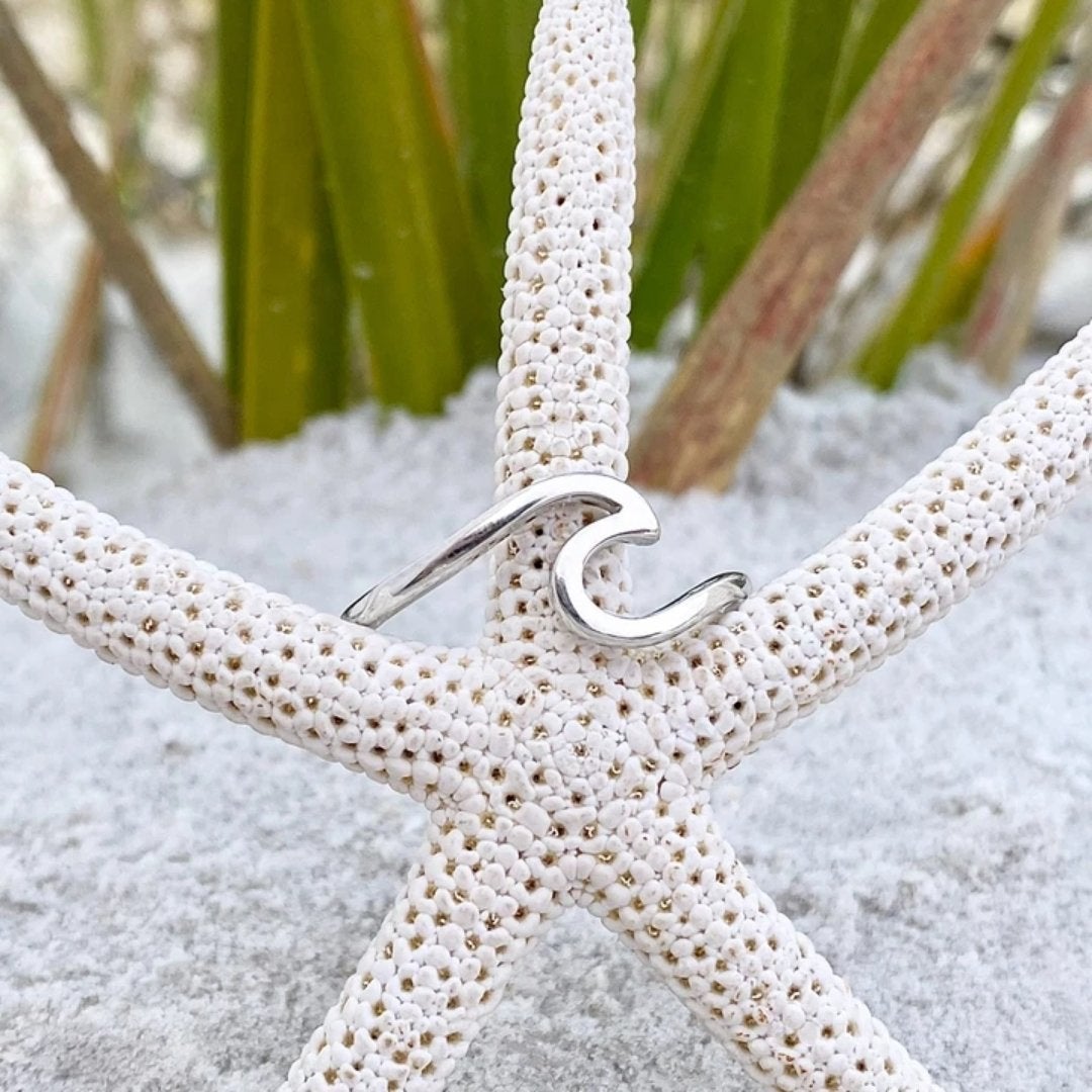 Silver-Tone Sea Wave Ring