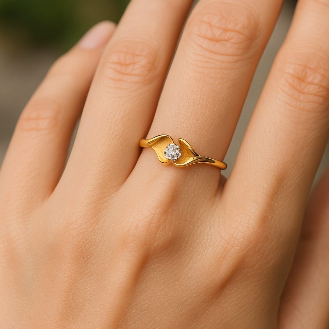 Bloom Crystal Gold-Tone Ring