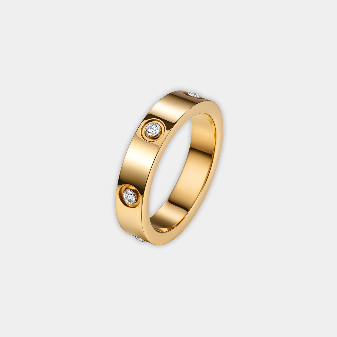 Slim Gold-Tone Ring with Soft Curved Lines