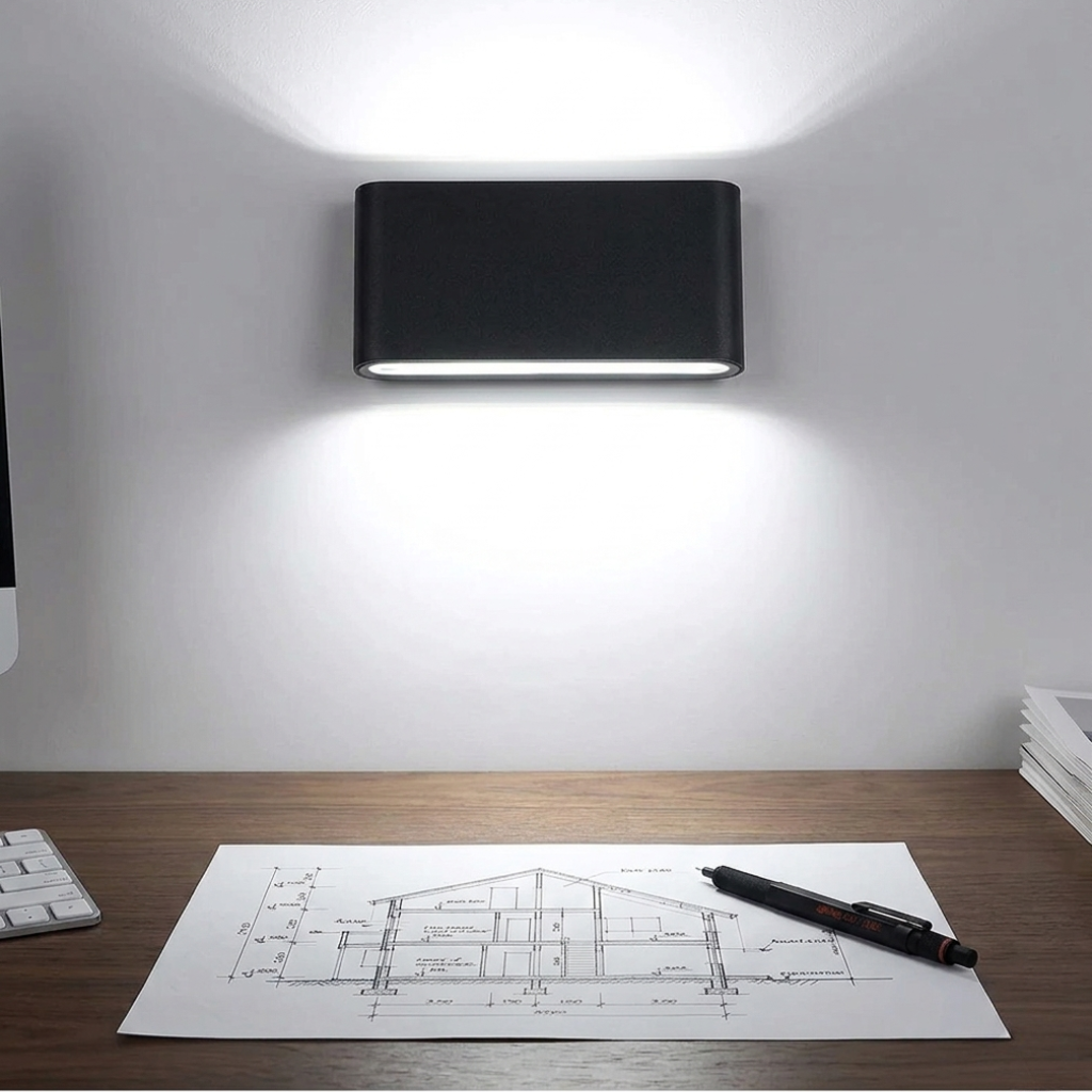 Modern Architectural Up Down Wall Light - IP65 Aluminum Sconce