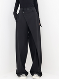 Asymmetric Wrap Wide-Leg Trousers