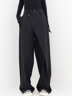 Asymmetric Wrap Wide-Leg Trousers