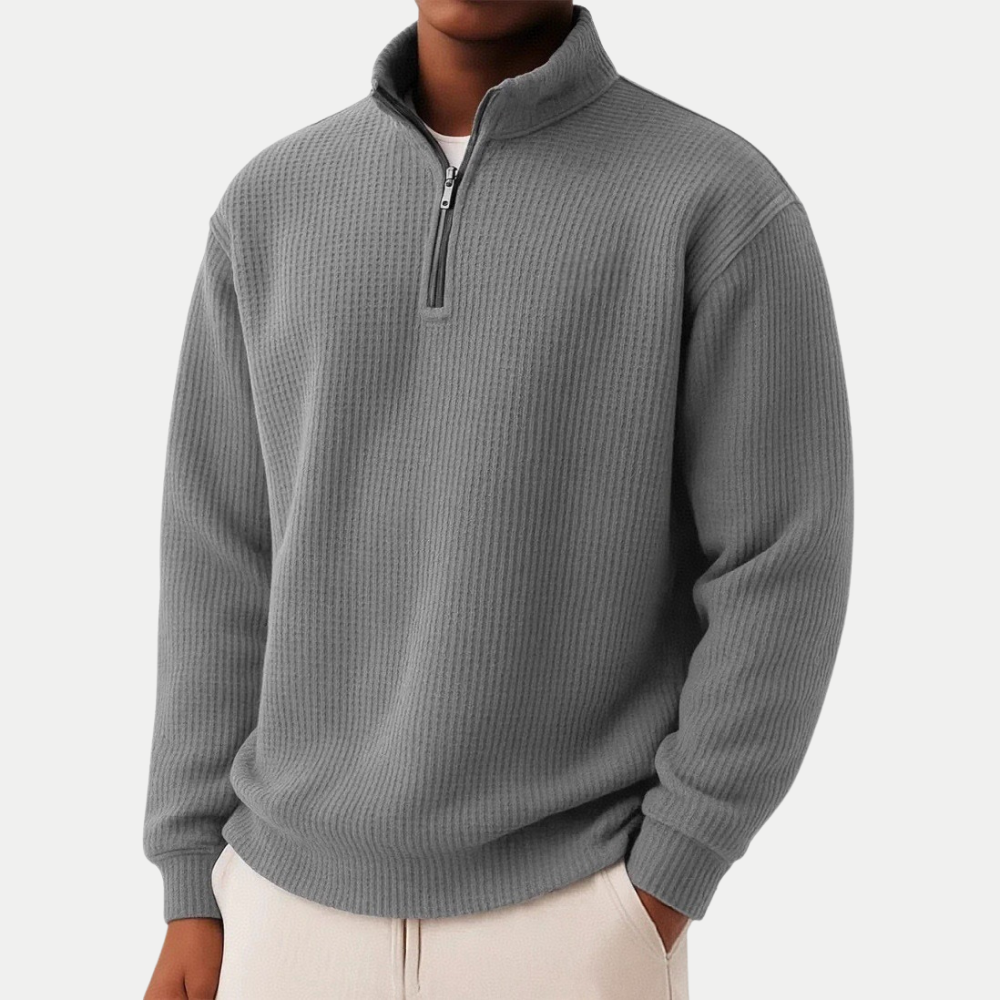 Quarter Zip Knit Jumper with a Soft and Breathable Finish