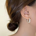 Crystal Gold-Tone Hoop Earrings