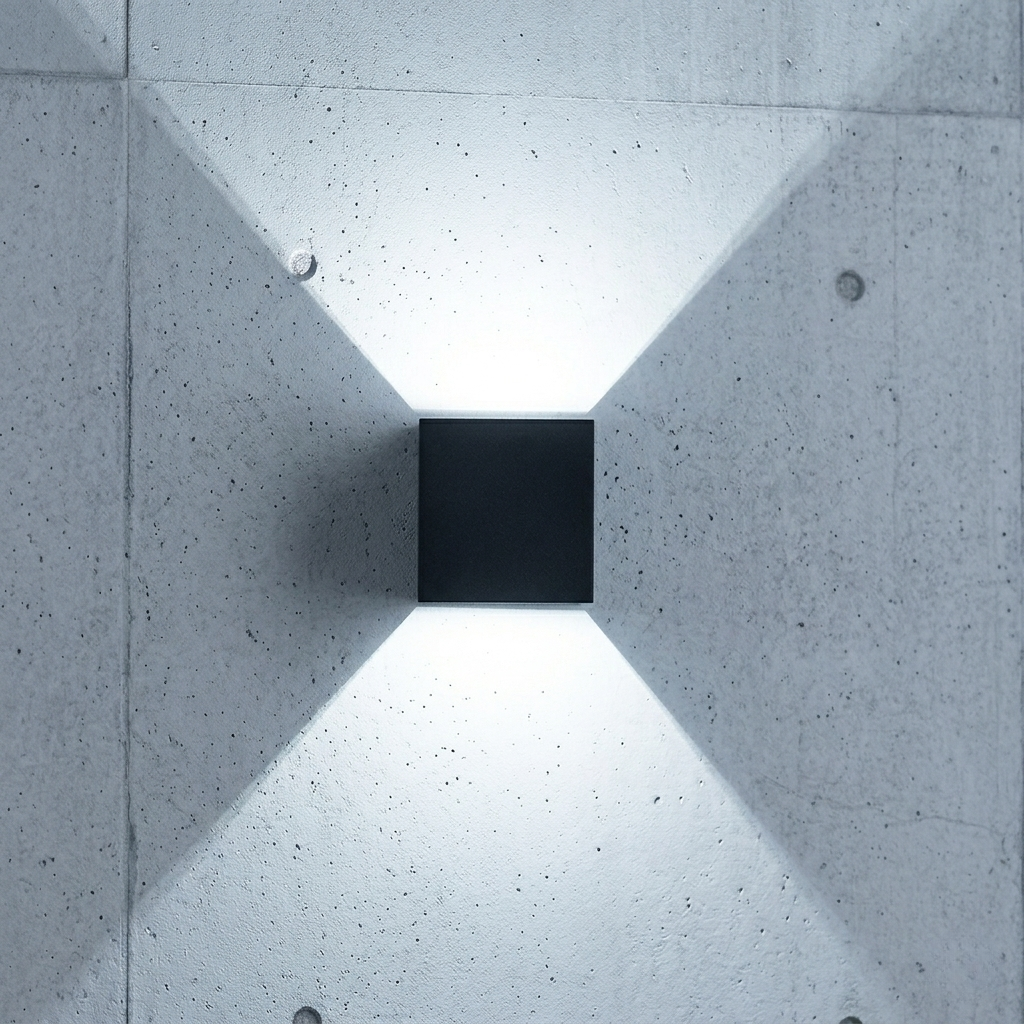 Minimalist Matte Black Cube Wall Sconce