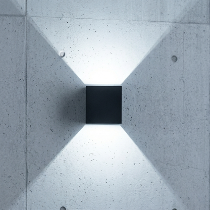Minimalist Matte Black Cube Wall Sconce