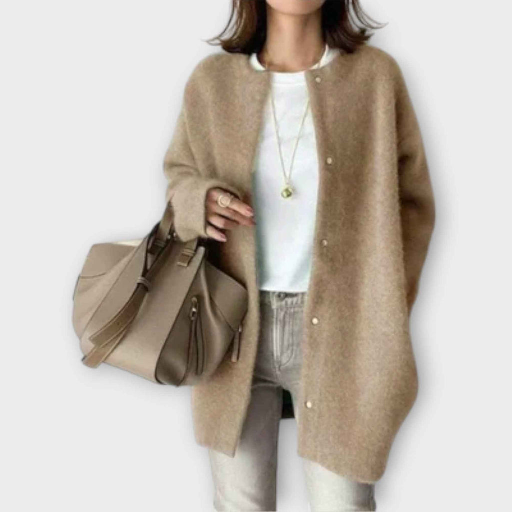 Open-Front Cardigan with a Loose Throw-On Silhouette
