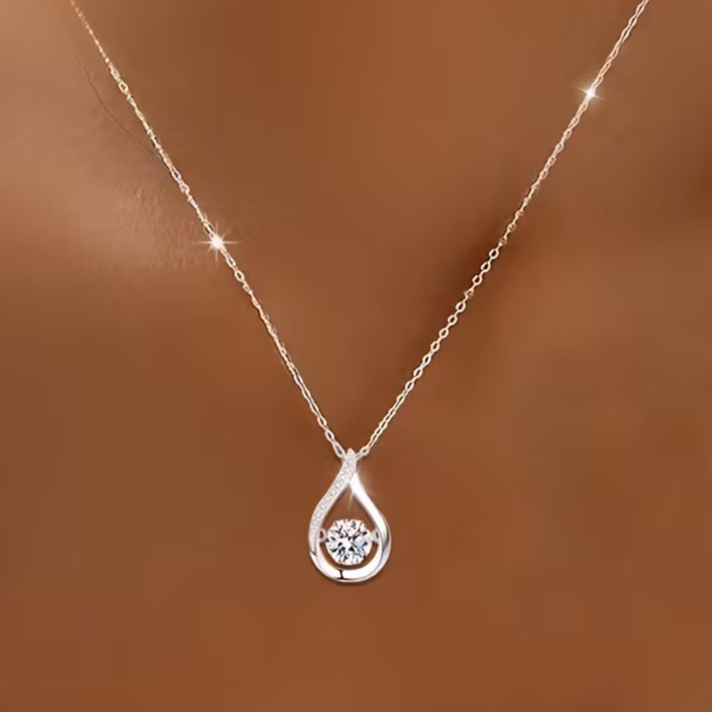 Zilverkleurige druppelketting
