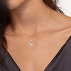Halo-ketting met hart en moissaniet