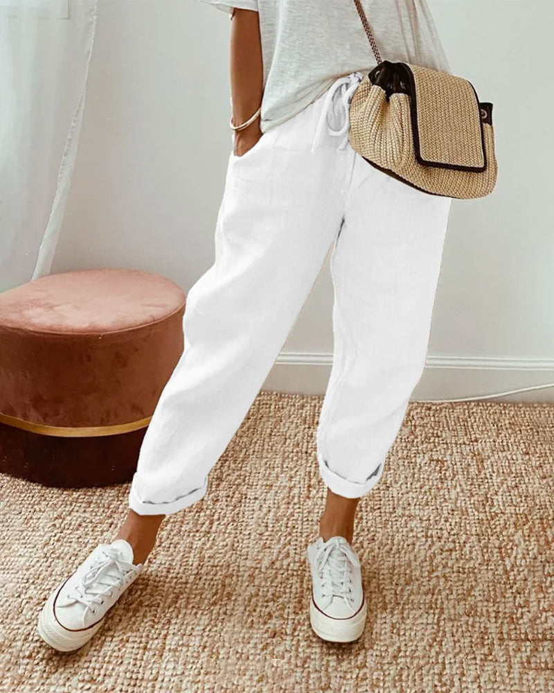 Tapered Drawstring Trousers
