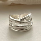 Verstelbare boho zilverkleurige ring