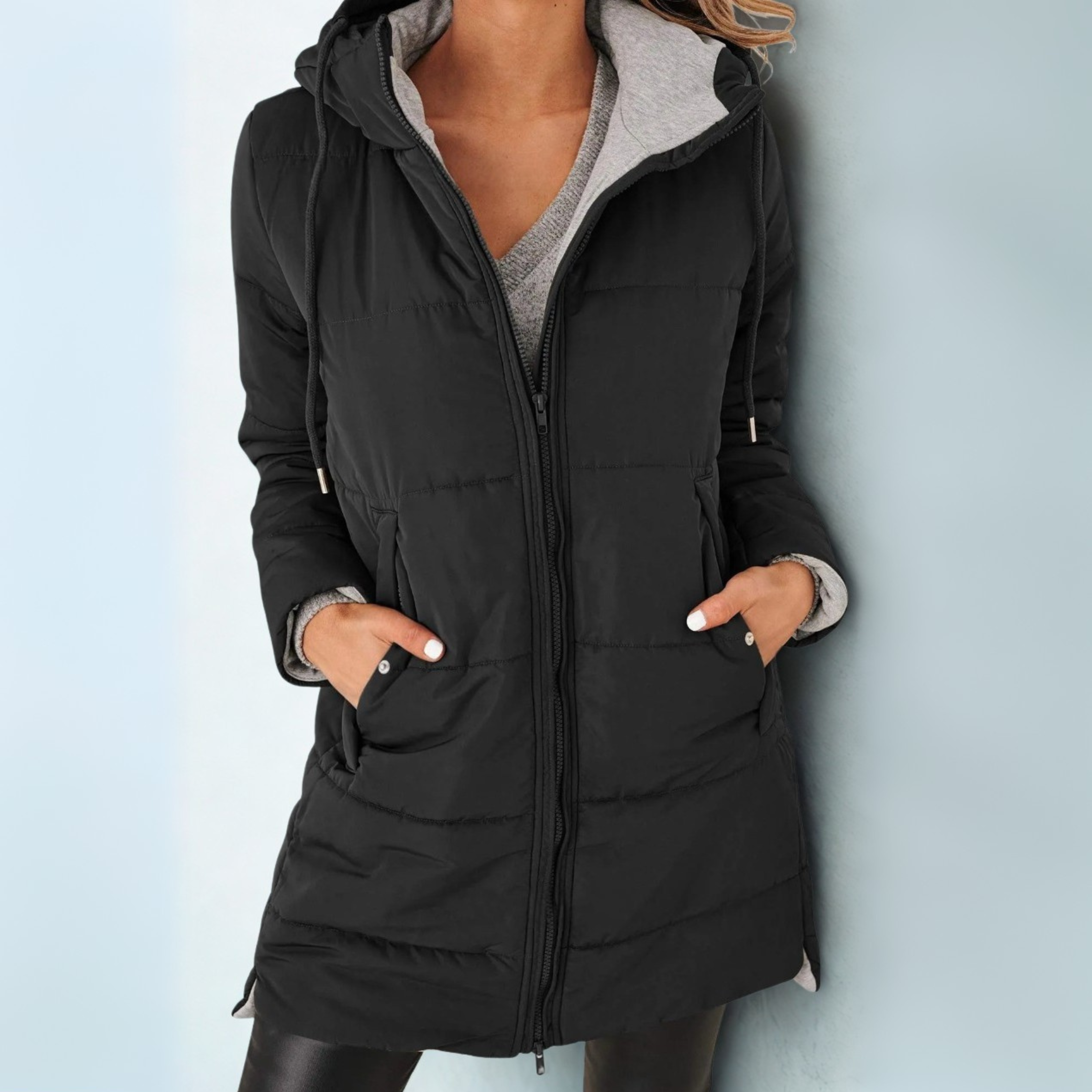 Hooded Down Filled Puffer Jacket for Cold Weather Days
