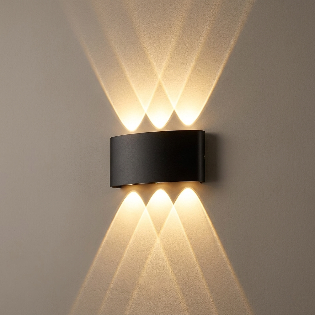 Modern Curved LED Beam Sconce - Architectural Up-Down Wall Light