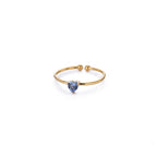 Adjustable 18K Gold-Plated Titanium Steel Birthstone Ring