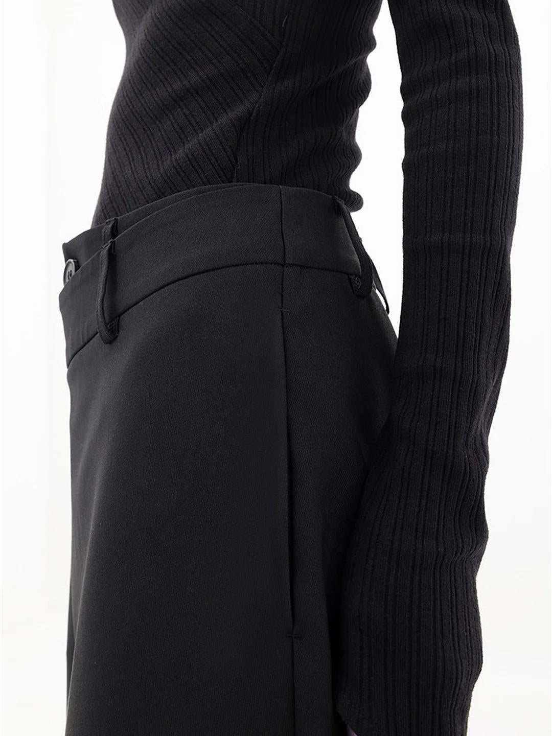 Asymmetric Wrap Wide-Leg Trousers