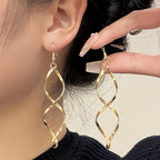 Spiral Curved Wave Earrings