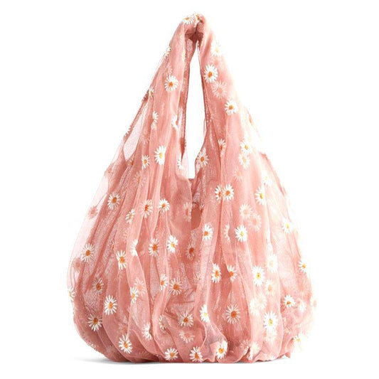 Daisy Mesh Cotton Tote Bag