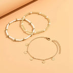 Three-Piece Layered Gold-Tone Anklet Set