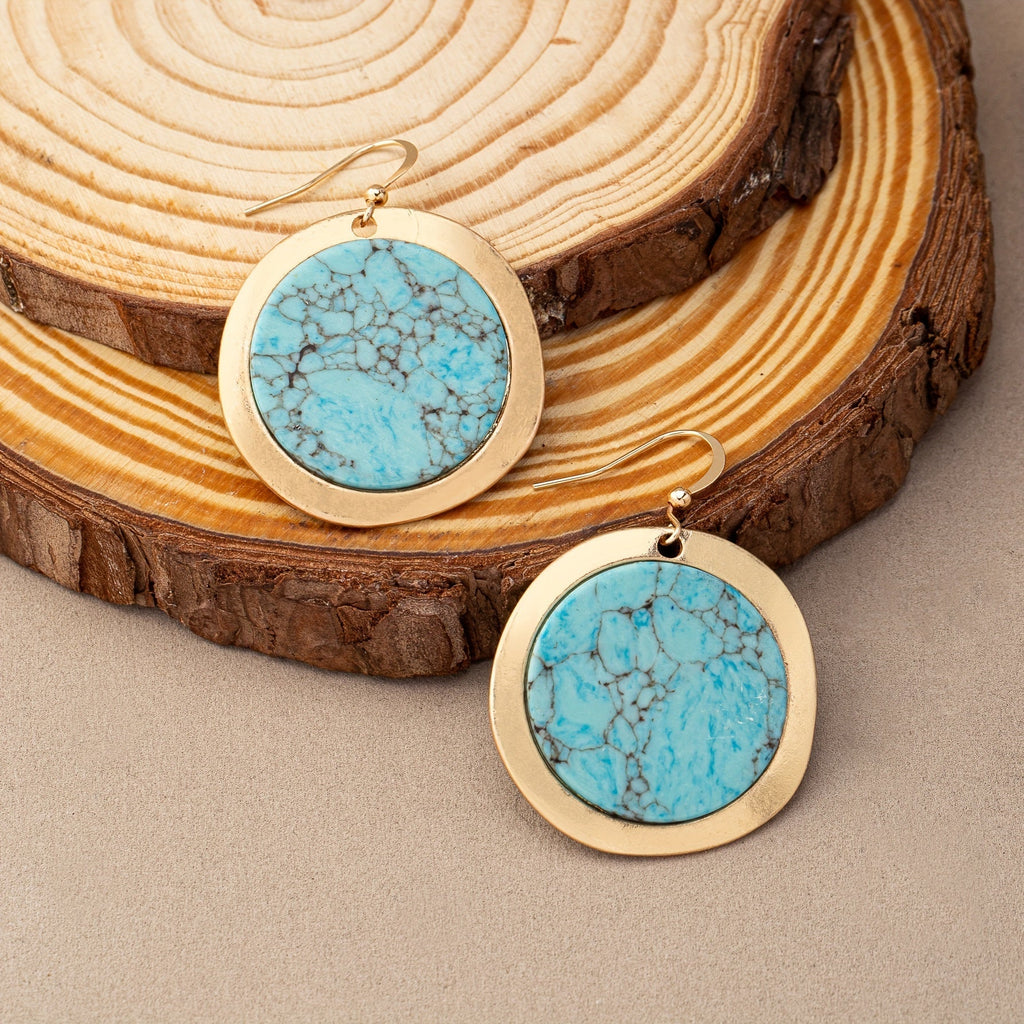 Vintage Bohemian Round Turquoise Earrings