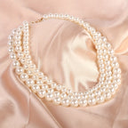 Vintage Layered Pearl Choker Necklace