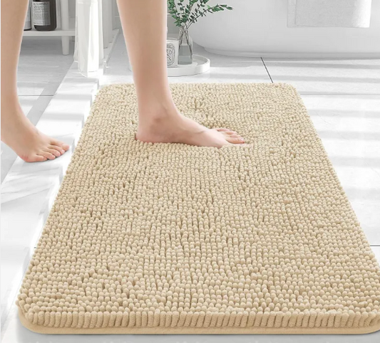 Long Chenille Non-Slip Floor Mat – Absorbent Polyester, Machine Washable