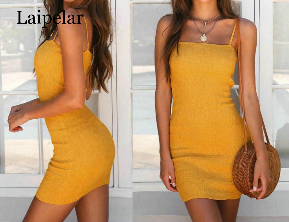 Yellow Sleeveless Summer Mini Dress