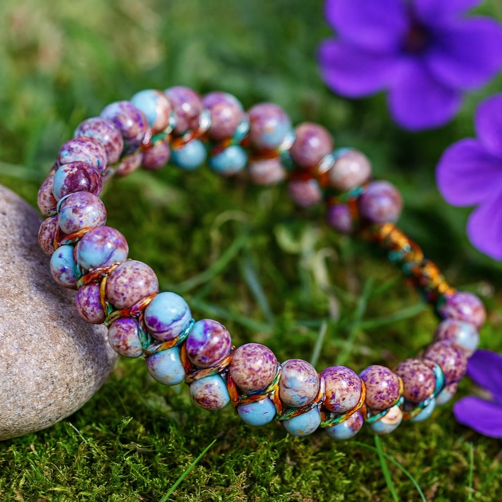 Multicolour Jasper Handwoven Bracelet