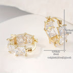 Vintage Boho Clear Cubic Zirconia Drop Earrings