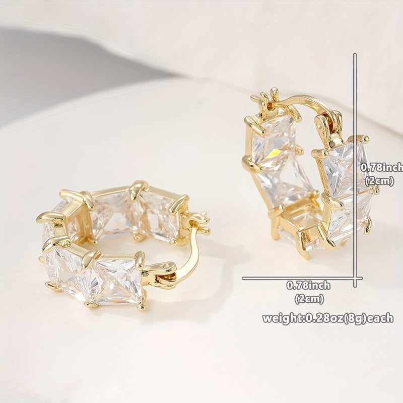 Vintage Boho Clear Cubic Zirconia Drop Earrings