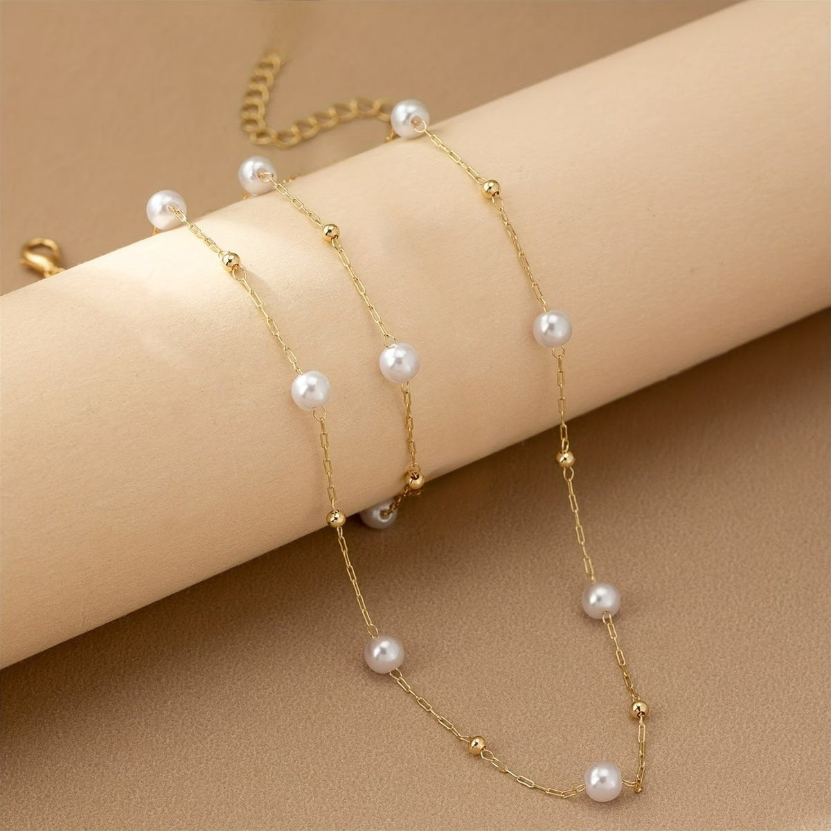 Fijne sieradenset met parelketting