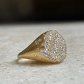 Vintage-Style Bright Gold-Tone Seal Ring