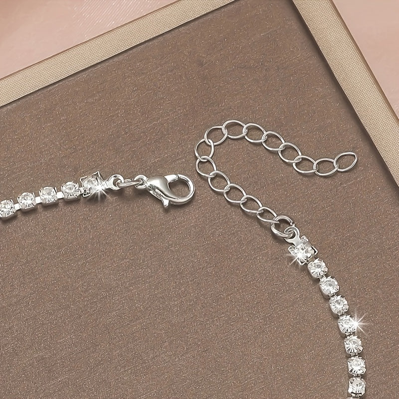 Rhinestone Butterfly Bracelet in Silver Tone