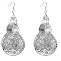 Silver-Tone Filigree Chandelier Earrings