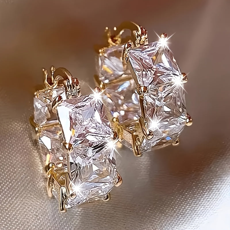 Vintage Boho Clear Cubic Zirconia Drop Earrings
