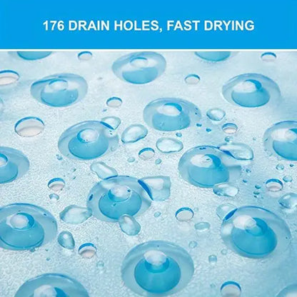 Extra Large PVC Non-Slip Bath Mat with Suction Cups – Solid Colour, Waterproof