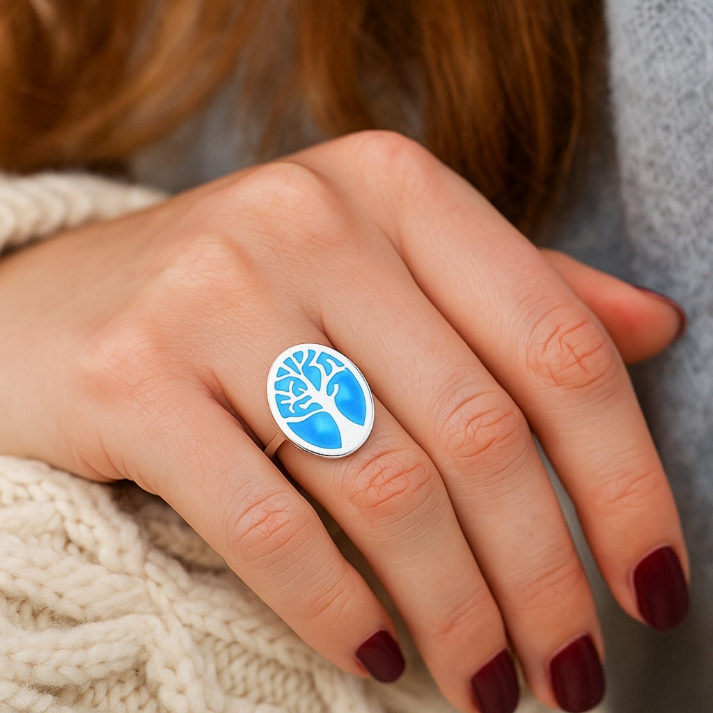 Tree of Life Blue Ring