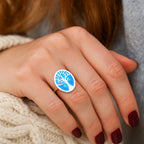 Tree of Life Blue Ring