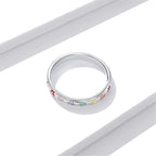 Enamel Paw Print Band Ring with Engraved Message