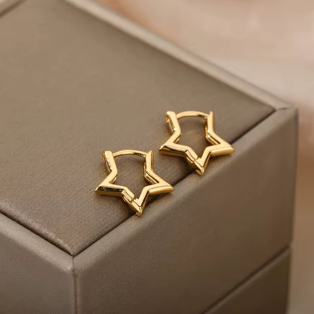 Hollow Star Gold-Tone Earrings
