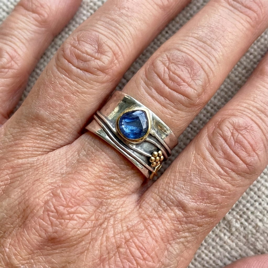 Boho ring met edelsteenlook
